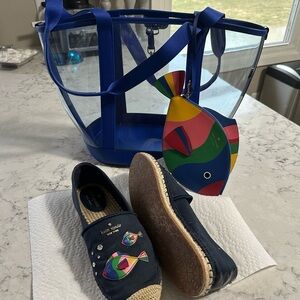Kate Spade Blue Tote with Fish Design